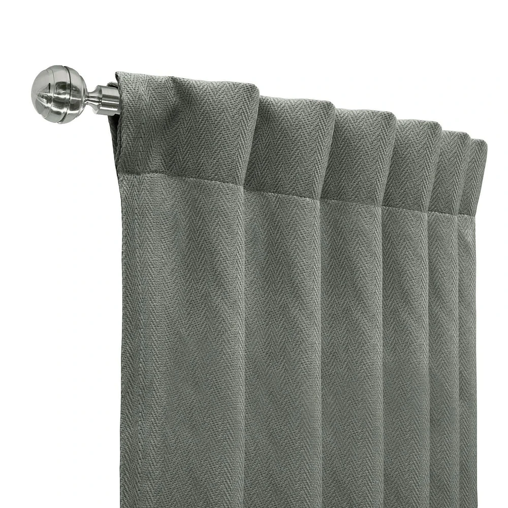 Loft Living Girona assombrissement des pièces Double Tetiere panneau de rideau 52 x 63 in Charbon