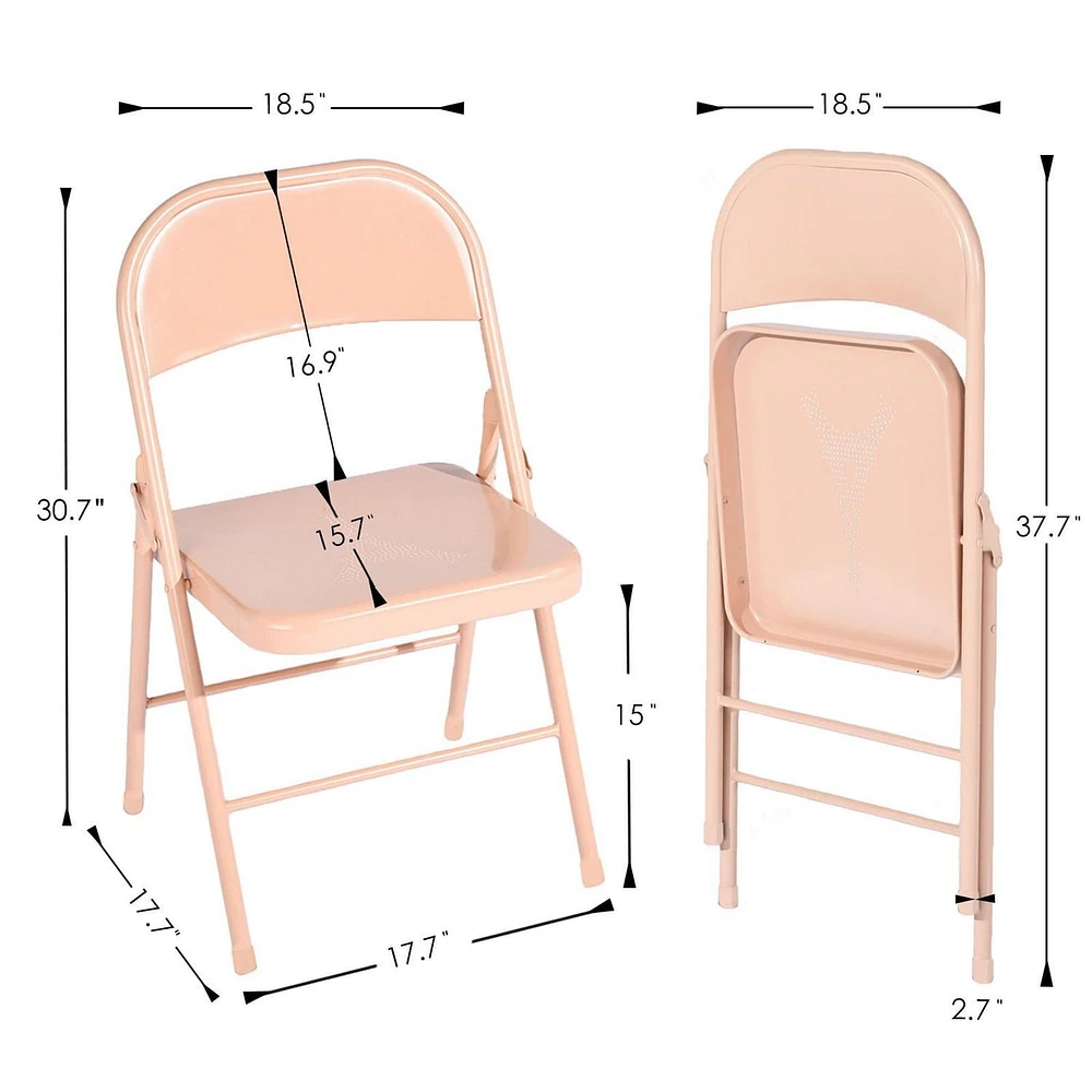 Lot de 4 chaises pliantes Homy Casa - Chaises en métal durables et élégantes en bleu/gris/rose Morandi élégant