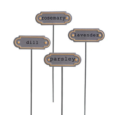 Hometrends 4PCS Metal Herb Marker - parsley, rosemary, lavender, dill
