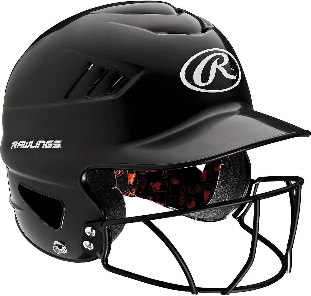 Rawlings RCFH Helmet with Facemask - Black, Rawlings OSFM Helmet & Mask Combo - Black