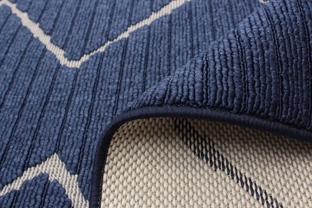 ECARPET Indoor/Outdoor for Balcony, Patio and Garden Raya Blue Rug