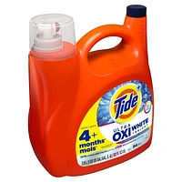 Détergent à lessive liquide Tide Plus Ultra OXI Blanc et éclatant, pouvoir détachant et blanchissant supérieur 3.9L