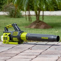 SunJoe 48V iON Souffleur à turbine sans balais sans fil avec 2 piles 24V et chargeur double