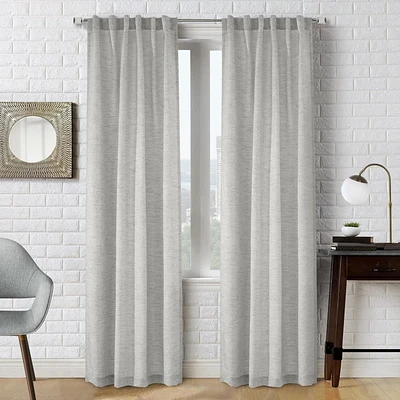 Loft Living Davos, filtrant la lumière panneau de rideau jacquard à double entête 52" x 95", argent