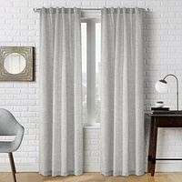 Loft Living Davos, filtrant la lumière panneau de rideau jacquard à double entête 52" x 95", argent