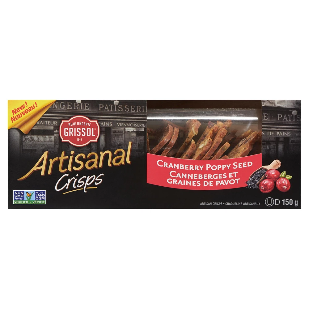 Boulangerie Grissol Artisanal Crisps Cranberry Poppy Seed, Dare
