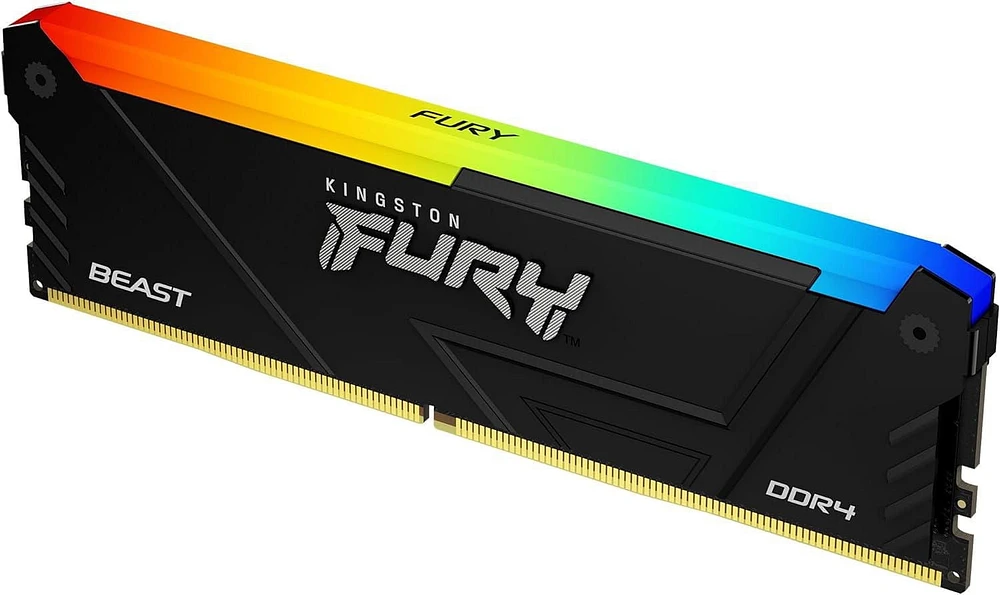 Kingston Fury 16GB Beast 3600MT/s DDR4 CL18 Desktop Memory Single Module | Intel XMP | AMD Ryzen | Plug n Play | RGB Infrared Syncing | KF436C18BB2A/16