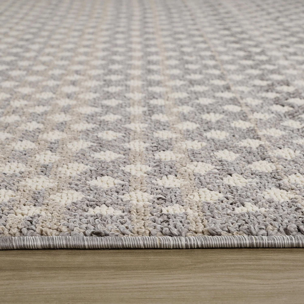 Rug Branch Jules Moroccan Indoor Area Rug, Grey Beige, Geometric - Living Room, Bedroom, Dining Room, and Kitchen