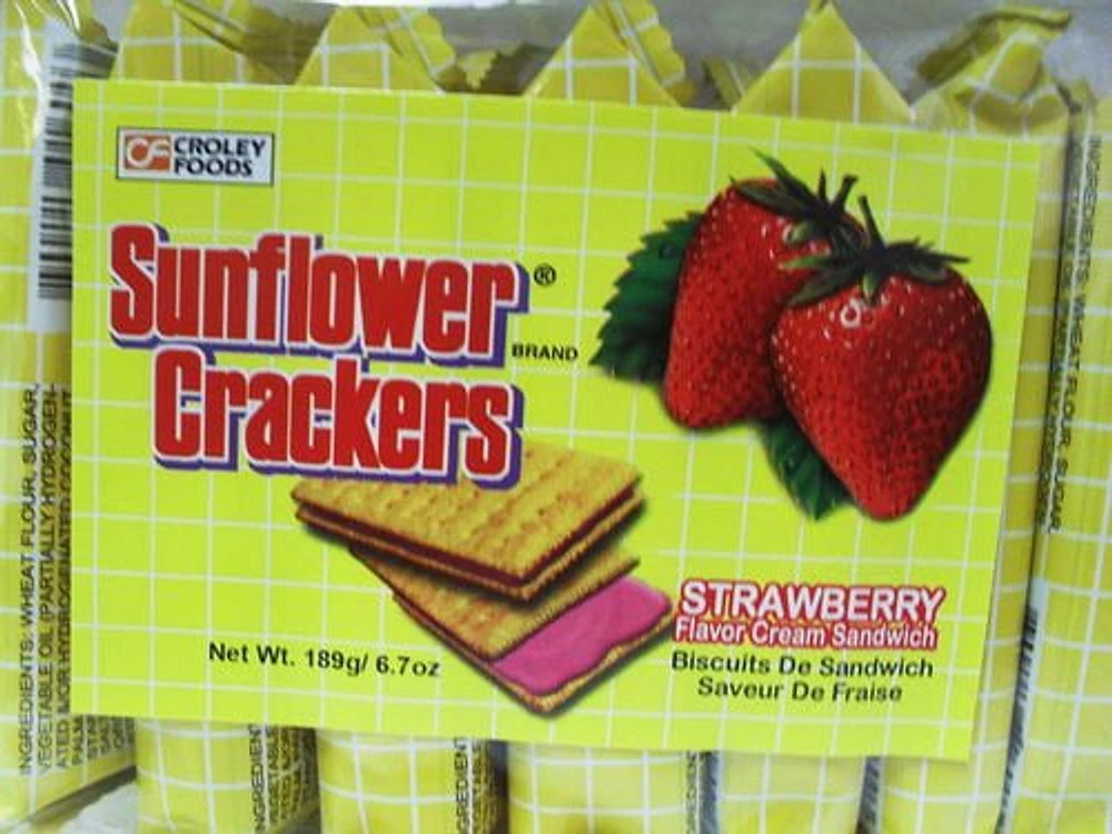 Biscuits de sandwich à saveur de fraise de Croley Foods Sunflower 189g