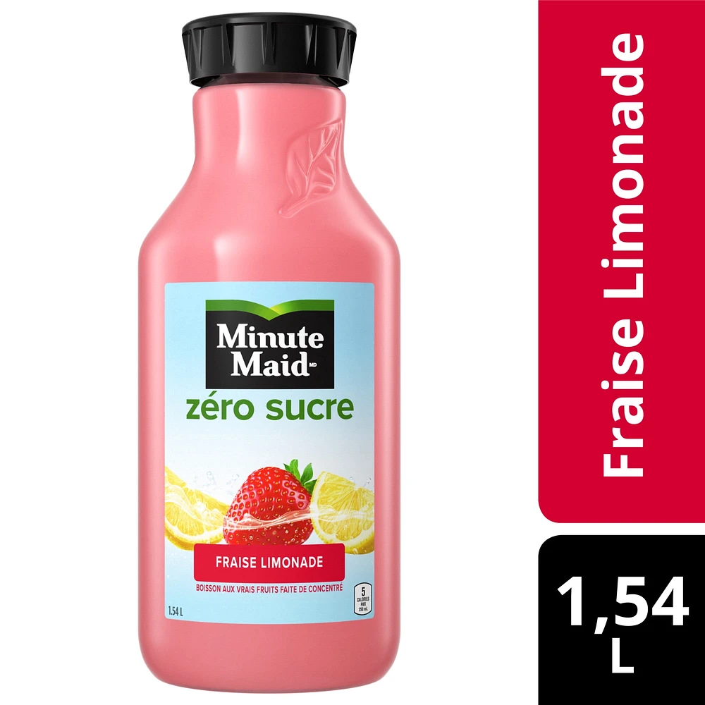 Minute Maid Zero Sucre Limonade aux fraises Bouteille, 1.54 Liters Limonade aux fraises et sans sucre Minute Maid 1.54L