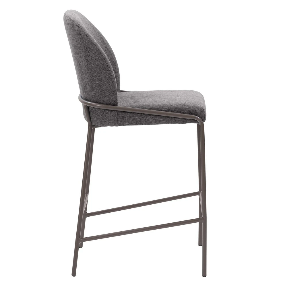 CorLiving Blakeley Tabouret de bar moderne rembourré à hauteur de comptoir avec pieds en métal – Vendu à l'unité – Tabourets de bar de cuisine confortables, tabourets de comptoir de bar et chaises à h