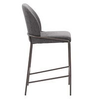CorLiving Blakeley Tabouret de bar moderne rembourré à hauteur de comptoir avec pieds en métal – Vendu à l'unité – Tabourets de bar de cuisine confortables, tabourets de comptoir de bar et chaises à h