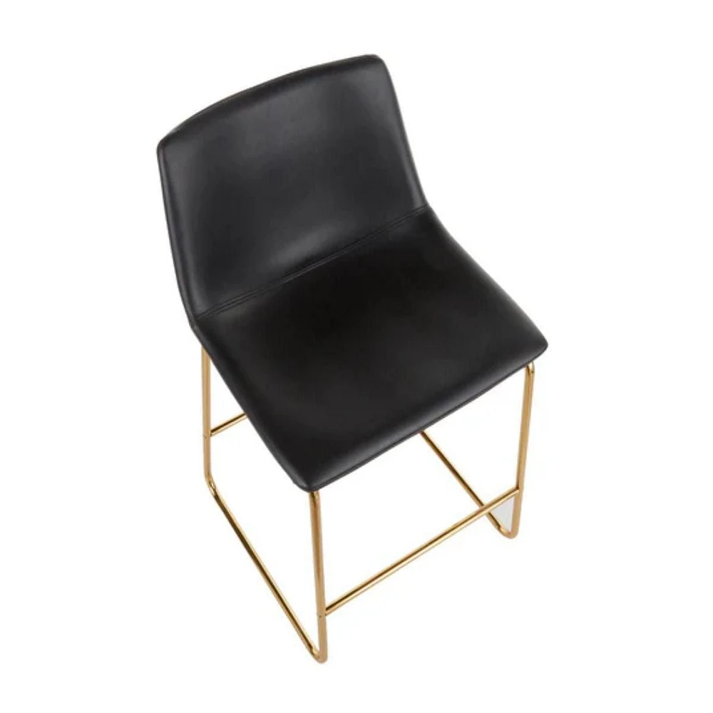 Tabouret de bar Heavenly Collection en PU avec pieds dorés LOT DE 2