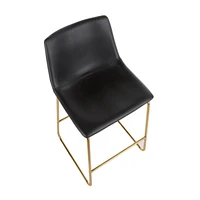 Tabouret de bar Heavenly Collection en PU avec pieds dorés LOT DE 2