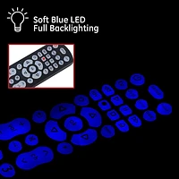 GE 4-Device Fully Backlit Universal Remote Control, Black, 46260, 4-Device Universal Remote