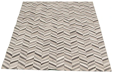ECARPETGALLERY 5'2" x 8'0" Transitional Río Handmade Area Rug for Living Room, Dining Room and Bedroom in Grey