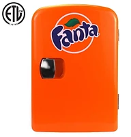 Coca-Cola Mini réfrigérateur thermoélectrique portable, capacité de 6 canettes, 4 L/4,2 qt, 12 V DC/110 V AC pour la maison, dortoir, voiture, bateau, soins de la peau, boissons, collations, médicamen