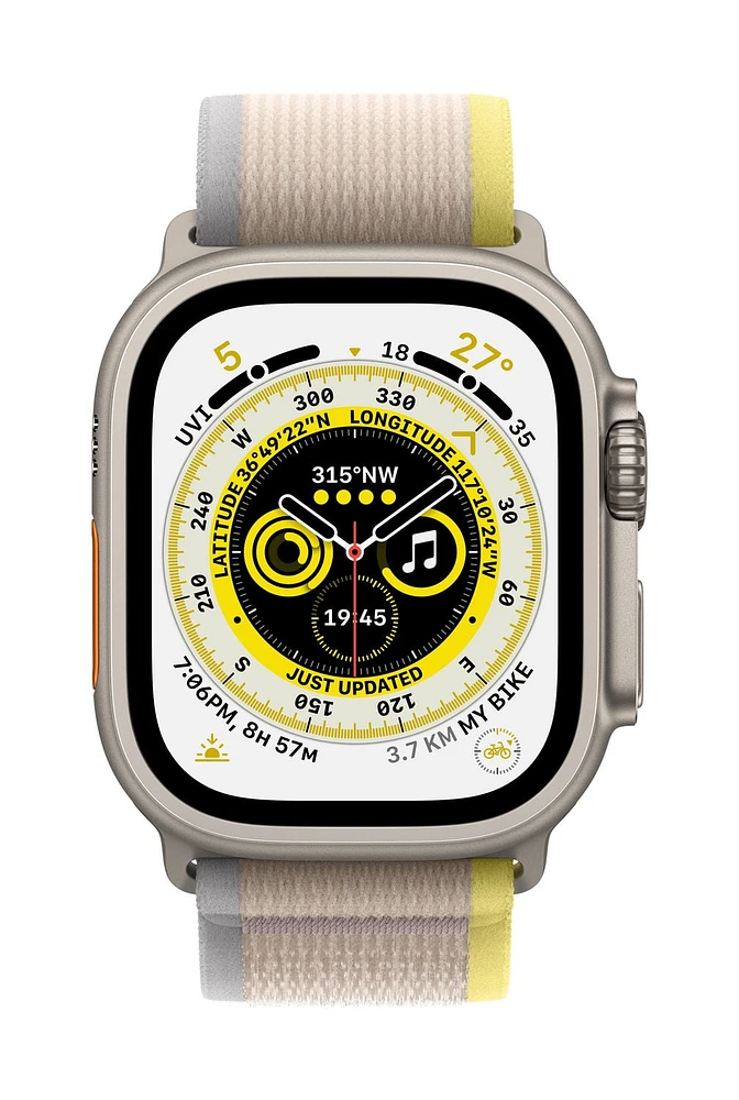 Apple Watch Ultra (GPS + Cellular) 49mm - Jaune/Beige Bracelet Sentier