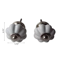 IH Casa Decor Décorative En Céramique Bouton De 2 Blanc - Ensemble De 3