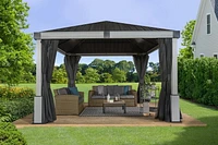 Sojag, rideaux noirs pour abri soleil Lena, 12 pi x 12 pi, polyester filé, rideaux d'extérieur