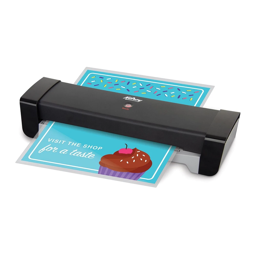 Système de plastification thermique Hilroy 9,5 po, 5 pochettes de plastification incluses, noir