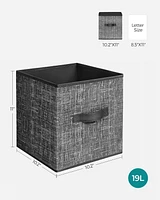 SONGMICS HOME Lot de 6 Cubes de Rangement 28 cm – Bacs d'Organisation Pliables pour Placard avec Poignées, Noir Classique