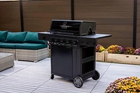Barbecue à gaz Performance Series FlavorMax 5 brûleurs avec armoire, brûleur latéral et plaque de cuisson de 12 pouces. Performance Series FlavorMax 5 brûleurs