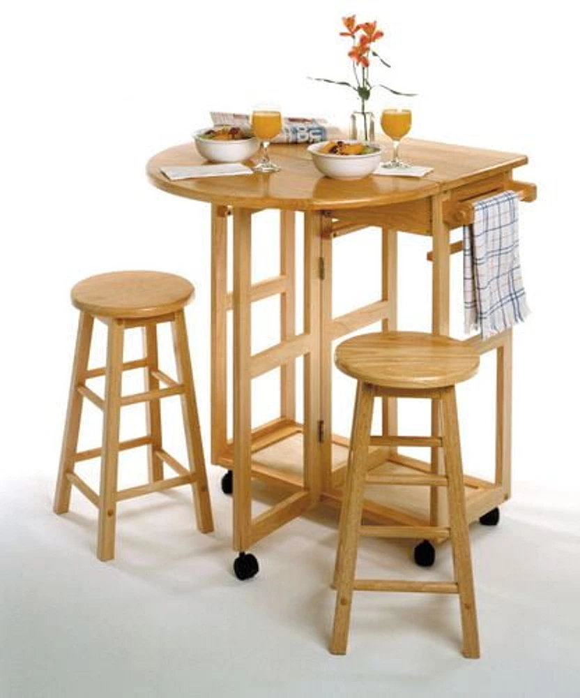 Burnett 3-Pc Space Saver Set, Natural Finish - 89332