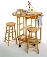 Burnett 3-Pc Space Saver Set, Natural Finish - 89332