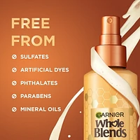Garnier Whole Blends Heat Protectant Spray for Damaged Hair, Sulfate Free, Prevents Breakage, Hair Honey Milk Spray, 250ml, Heat protectant spray
