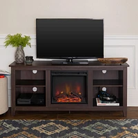 Manor Park Minimal Farmhouse Fireplace TV Stand for TV's up to 64"- Multiple Finishes