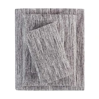 Mainstays Adult Extra Soft Jersey Bed Sheet Set, Queen, Grey Spacedyed, 4 Pieces