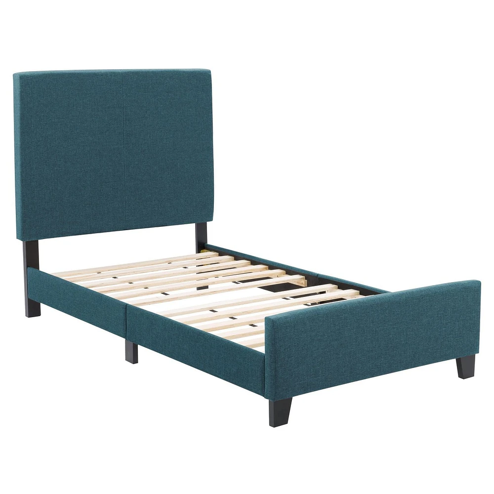 Ellery Fabric Tufted Twin Bed with Slats