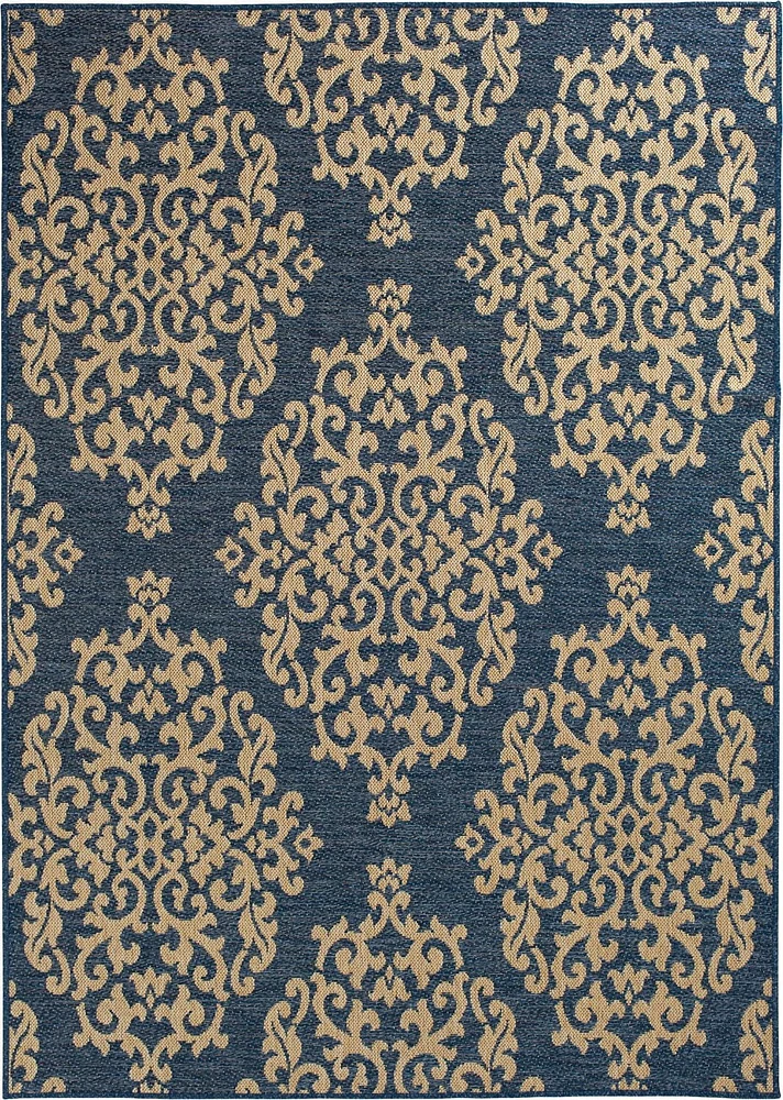 Tapis tissé bleu cobalt et crème Smithleighs
