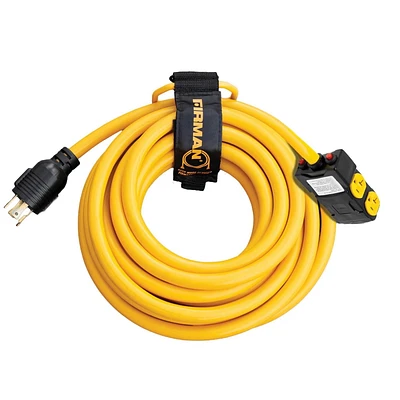 FIRMAN Heavy Duty L14-30P to (4) 5-20R 25' Cord