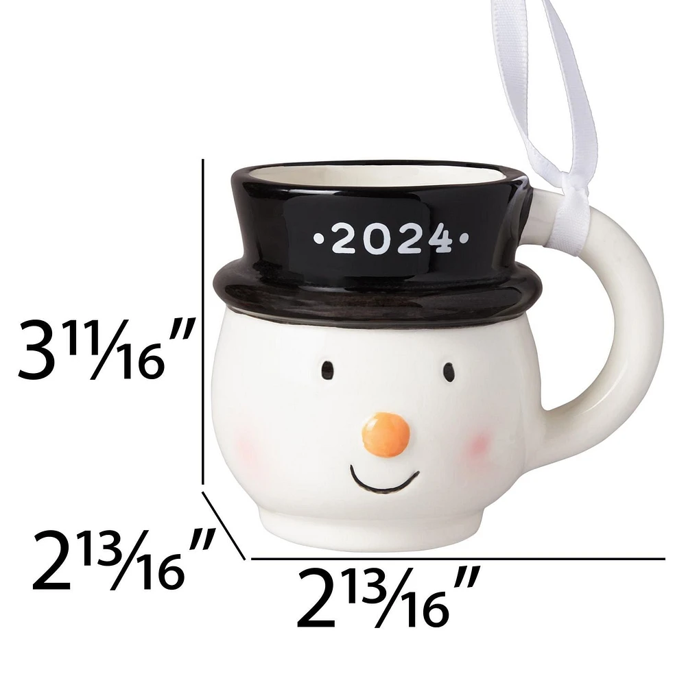 Ornement tasse bonhomme de neige Holiday Time
