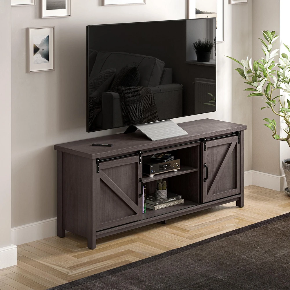 Bestar Isida 58W TV Stand in storm gray