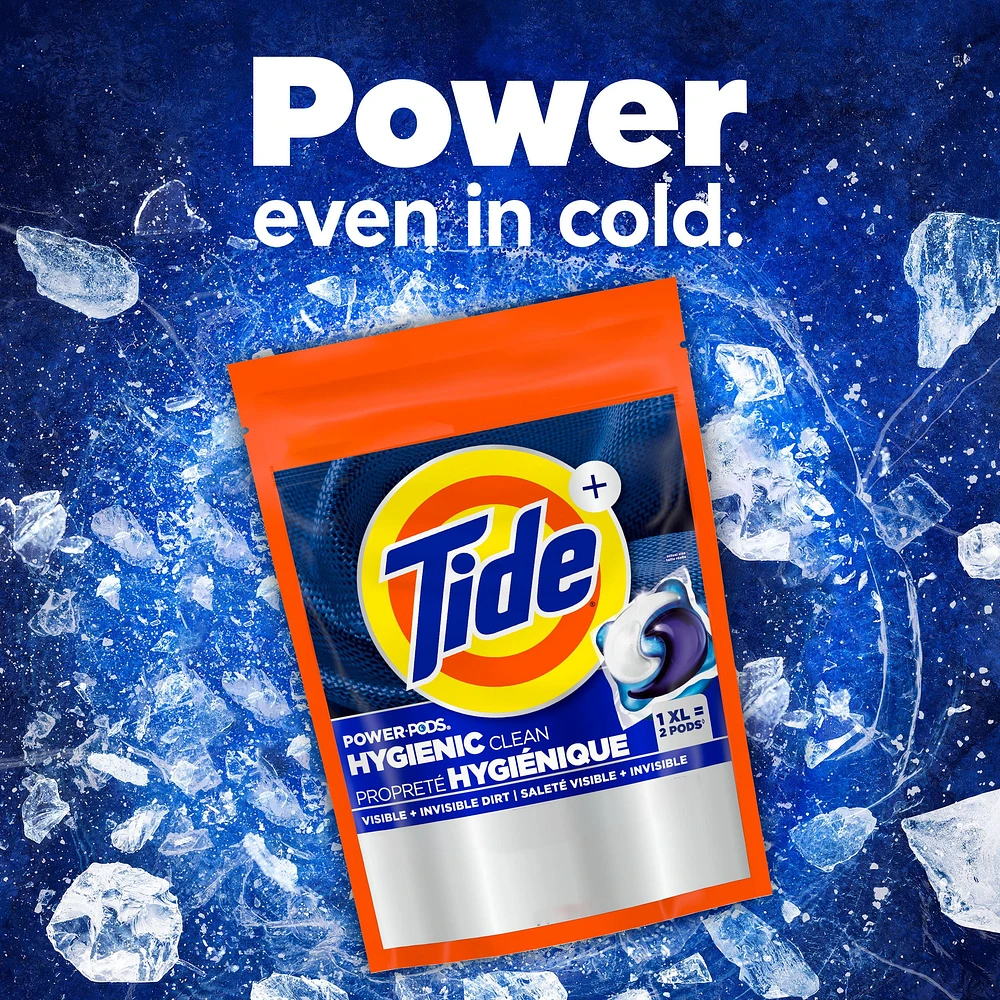 Tide Hygienic Clean Power PODS Laundry Detergent Pacs, Original Scent, Removes Visible and Invisible Dirt, 18CT