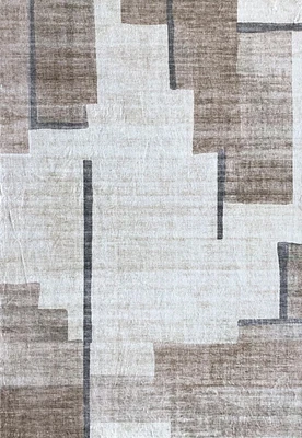 Rug Branch Eclipse Mid-Century Modern Indoor Area Rug, Beige Brown, Geometric - Living Room, Bedroom, Dining Room, and Office<br>
