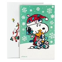 Connections from Hallmark Peanuts Snoopy and Woodstock Hugging Boxed Christmas Cards, Pack of 20