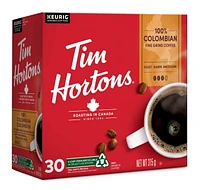 Tim Hortons 100% Colombian Dark Medium Roast Coffee, Keurig K-Cup 30ct Pods