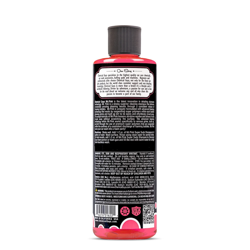 Chemical Guys Mr. Pink Super Suds Shampoo And Superior Surface Cleaning Soap (16 Fl. Oz.), Automotive Shampoo
