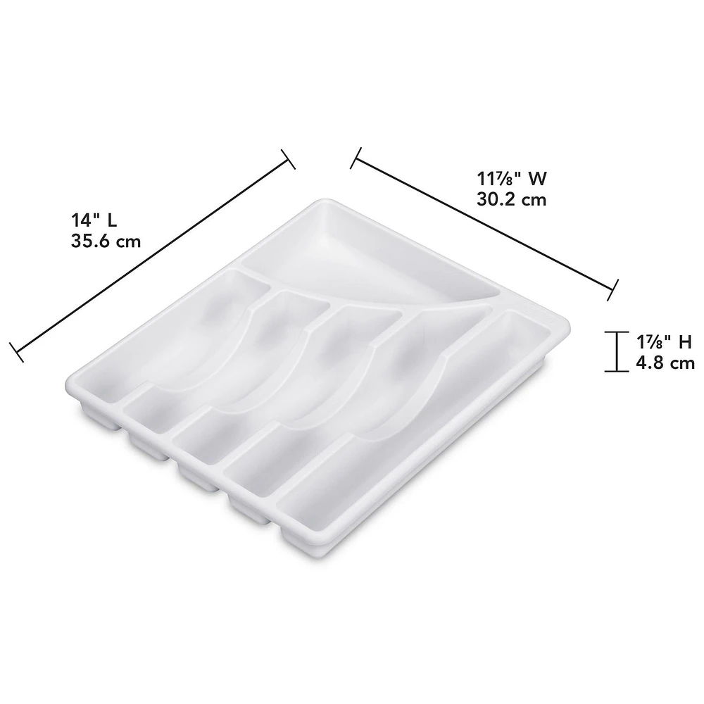 Plateau de coutelleries de Sterilite en blanc à 5 compartiments 1 plateau