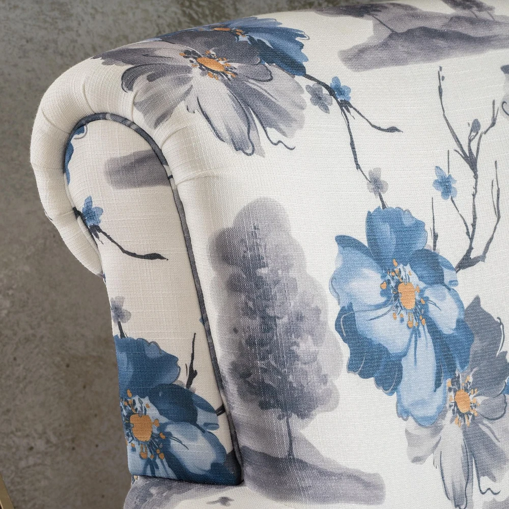 Rita Floral Print Fabric Club Chair