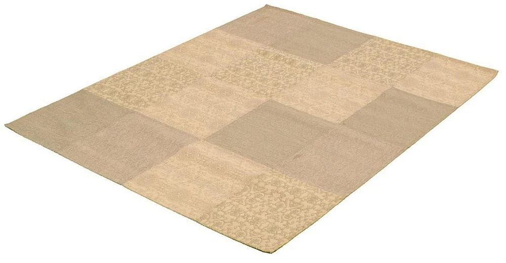 ECARPETGALLERY 5'5" x 7'6"  Transitional Collage Handmade Area Rug for Living Room, Dining Room and Bedroom in Ivory