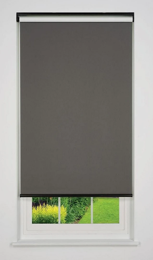 Store à enrouleur occultant sans fil Linen Avenue-Blackout Dark Grey