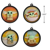 Ensemble de 4 mini décorations Hallmark de Noël (Grogu, La Guerre des étoiles : Le Mandalorien, plastique incassable)