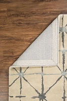 Tapis en Laine Aspire Triangle ivoire et gris de 8 pi x 11 pi