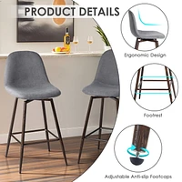 Homycasa Contemporary Set of 2 Barstool Swivel Counter Stools