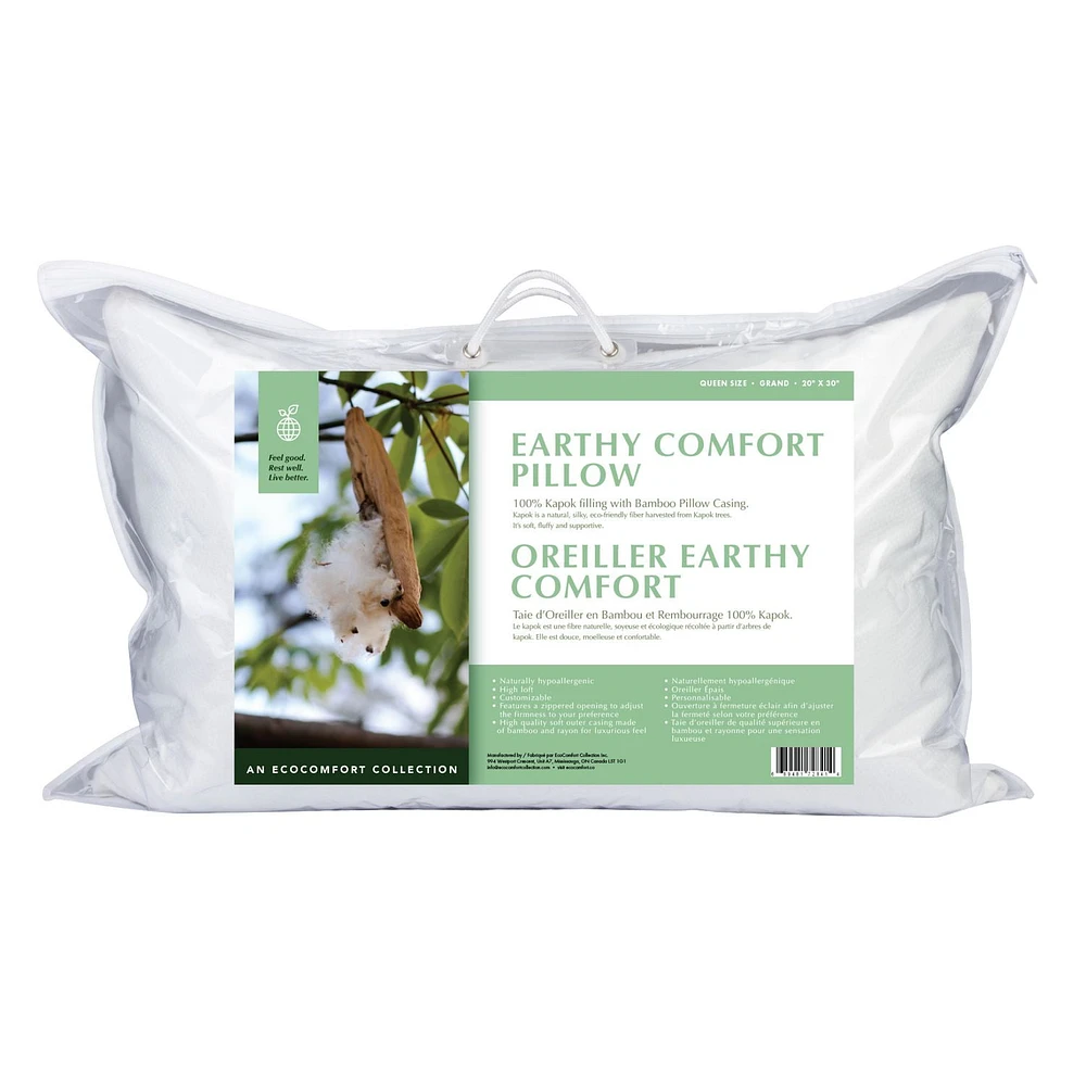 Earthy Comfort Kapok Pillow - Queen